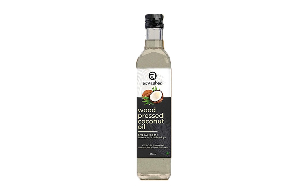Anveshan Wood Pressed Coconut Oil   Plastic Bottle  500 millilitre